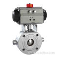 304/316 Stainless Steel Ball Valve Q671F-16P/R thin type Pneumatic ball valve Factory